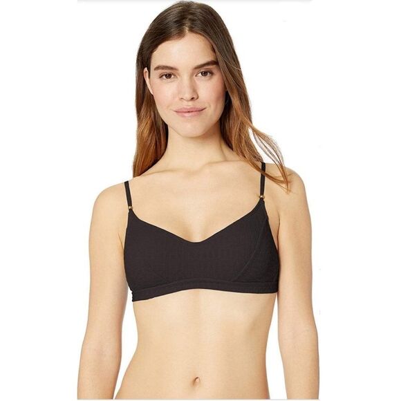 Lucky Brand Sz Large black bralette top & side Tie bottom 2 piece Bikini… - Picture 2 of 13